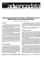Nursing and Related Care Homes as Reported From the 1986 Inventory of LongTerm Care Places