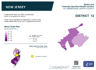 NJ Congressional District 12 Stroke and Federally Qualified Health Centers Map 118th Congress