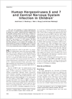 Human Herpesviruses 6 and 7 and Central Nervous System Infection in Children1