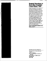 Surgical Operations in ShortStay Hospitals United States 1978