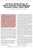 Genomic Epidemiology of Vibrio cholerae O139 Zhejiang Province China 19942018