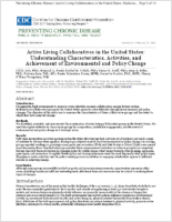 Active Living Collaboratives in the United States Understanding Characteristics Activities and Achievement of Environmental and Policy Change