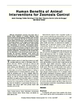 Human Benefits of Animal Interventions for Zoonosis Control