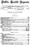 Public Health Reports  v XV no 31  cover