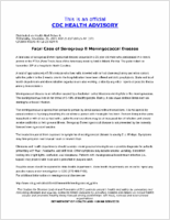 Fatal Case of Serogroup B Meningococcal Disease Wednesday November 26 2003 00725 EST 0725 AM EST