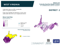 WV Congressional District 02 Stroke and Federally Qualified Health Centers Map 118th Congress