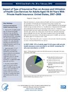 Impact of Type of Insurance Plan on Access and Utilization of Health Care Services for Adults Aged 1864 Years With Private Health Insurance United States 20072008