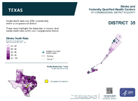 TX Congressional District 35 Stroke and Federally Qualified Health Centers Map 118th Congress