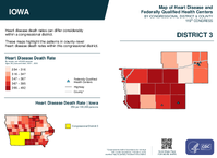 IA Congressional District 03 Heart Disease and Federally Qualified Health Centers Map 119th Congress