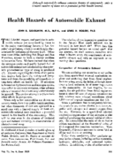 Health hazards of automobile exhaust