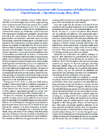 Outbreak of Salmonellosis Associated with Consumption of Pulled Pork at a Church Festival  Hamilton County Ohio 2010