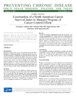Construction of a North American Cancer Survival Index to Measure Progress of Cancer Control Efforts