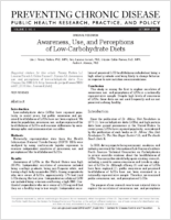 Awareness Use and Perceptions of LowCarbohydrate Diets