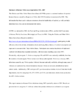 Summary of human Vibrio cases reported to CDC 2007