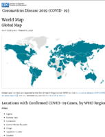 Locations with Confirmed COVID19 Cases Global Map as of 1200 PM ET March 16 2020