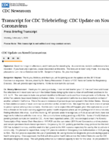 Transcript for CDC telebriefing CDC update on novel coronavirus press briefing transcript Monday February 3 2020
