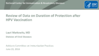 Review of data on duration of protection after HPV vaccination