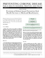 Provision of Schoolbased Preventive Oral Health Services to Medicaid Beneficiaries