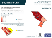 SC Congressional District 07 Heart Disease and Federally Qualified Health Centers Map 119th Congress