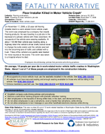 Fatality Narrative Floor Installer Killed in Motor Vehicle Crash
