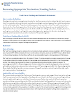 Increasing Appropriate Vaccination Standing Orders
