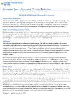 Increasing Cancer Screening Provider Incentives for Breast Cervical and Colorectal Cancers