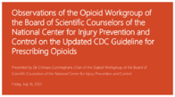Observations of the Opioid Workgroup of the Board of Scientific Counselors of the National Center for Injury Prevention and Control on the Updated CDC guideline for prescribing opioids 20220716