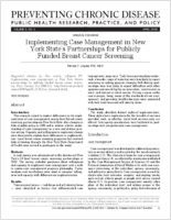 Implementing Case Management in New York States Partnerships for Publicly Funded Breast Cancer Screening