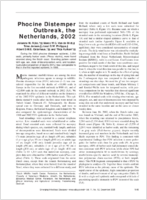 Phocine Distemper Outbreak the Netherlands 2002