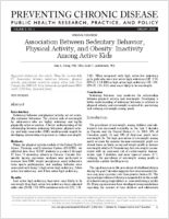 Association Between Sedentary Behavior Physical Activity and Obesity Inactivity Among Active Kids