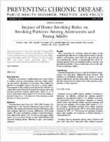 Impact of Home Smoking Rules on Smoking Patterns Among Adolescents and Young Adults