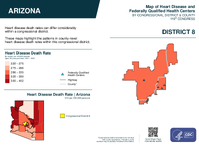 AZ Congressional District 08 Heart Disease and Federally Qualified Health Centers Map 119th Congress