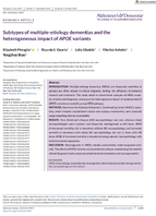 Subtypes of MultipleEtiology Dementias and the Heterogeneous Impact of APOE Variants