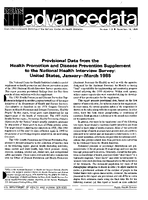 Provisional Data from the Health Promotion and Disease Prevention Supplement to the National Health Interview Survey United States JanuaryMarch 1985
