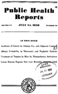 Public Health Reports  v 54 no 28  cover