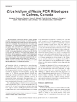 Clostridium difficile PCR Ribotypes in Calves Canada