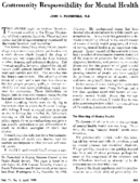 Community responsibility for mental health
