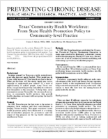 Texas Community Health Workforce From State Health Promotion Policy to Communitylevel Practice