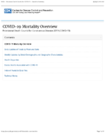 COVID19 Mortality Overview Provisional Death Counts for Coronavirus Disease 2019 COVID19 20210428