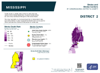 MS Congressional District 02 Stroke and Stroke Centers Map 118th Congress