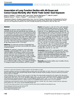 Association of Lung Function Decline with AllCause and CancerCause Mortality After World Trade Center Dust Exposure