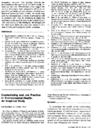 Credentialing And Job Practice In Environmental Health An Empirical Study