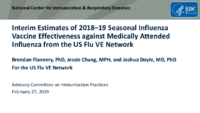 Interim estimates of 201819 seasonal influenza vaccine effectiveness against medically attended influenza from the US Flu VE Network