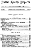 Public Health Reports  v XV no 43  table of contents