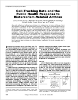 CallTracking Data and the Public Health Response to BioterrorismRelated Anthrax
