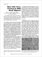 West Nile Virus Viremia in Wild Rock Pigeons