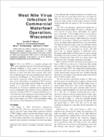 West Nile Virus Infection in Commercial Waterfowl Operation Wisconsin