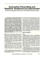 Community Prescribing and Resistant Streptococcus pneumoniae
