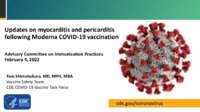 Updates on myocarditis and pericarditis following Moderna COVID19 vaccination