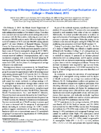 Serogroup B Meningococcal Disease Outbreak and Carriage Evaluation at a College  Rhode Island 2015